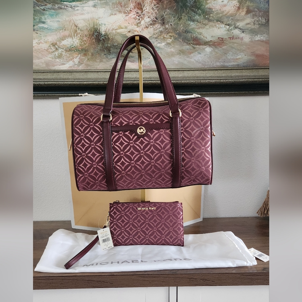 NWT Michael Kors Duffle Satchel Shoulder Bag & Wallet 4pc